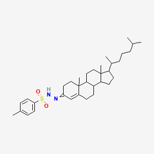 molecular formula C34H52N2O2S B14705764 N-[[10,13-dimethyl-17-(6-methylheptan-2-yl)-1,2,6,7,8,9,11,12,14,15,16,17-dodecahydrocyclopenta[a]phenanthren-3-ylidene]amino]-4-methylbenzenesulfonamide CAS No. 21301-41-7