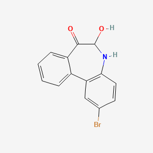 molecular formula C14H10BrNO2 B14705795 2-Bromo-6-hydroxy-5,6-dihydrobenzo[d][1]benzazepin-7-one CAS No. 24127-33-1