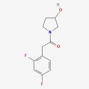 molecular formula C12H13F2NO2 B1470584 2-(2,4-二氟苯基)-1-(3-羟基吡咯烷-1-基)乙酮 CAS No. 1514166-36-9