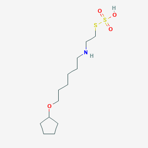 molecular formula C13H27NO4S2 B14705844 s-(2-{[6-(Cyclopentyloxy)hexyl]amino}ethyl) hydrogen sulfurothioate CAS No. 21209-26-7