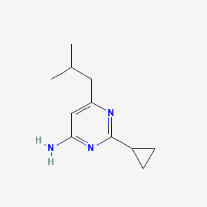 molecular formula C11H17N3 B1470585 2-Cyclopropyl-6-(2-methylpropyl)pyrimidin-4-amine CAS No. 1522531-97-0