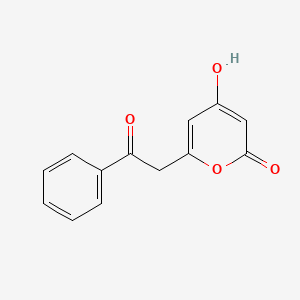 molecular formula C13H10O4 B14705869 4-Hydroxy-6-(2-oxo-2-phenylethyl)-2H-pyran-2-one CAS No. 20851-38-1