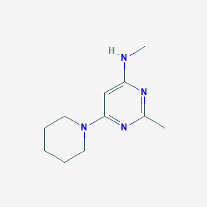 molecular formula C11H18N4 B1470589 N,2-dimethyl-6-(piperidin-1-yl)pyrimidin-4-amine CAS No. 136346-59-3