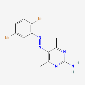 molecular formula C12H11Br2N5 B14705932 5-[(e)-(2,5-Dibromophenyl)diazenyl]-4,6-dimethylpyrimidin-2-amine CAS No. 24749-10-8