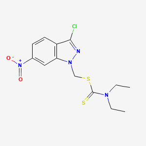 (3-Chloro-6-nitro-1h-indazol-1-yl)methyl diethylcarbamodithioate