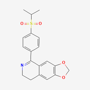 molecular formula C19H19NO4S B14705990 1,3-DIOXOLO(4,5-g)ISOQUINOLINE, 7,8-DIHYDRO-5-(p-(ISOPROPYLSULFONYL)PHENYL)- CAS No. 20884-94-0