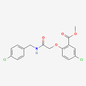 molecular formula C17H15Cl2NO4 B14706010 Methyl 5-chloro-2-(2-{[(4-chlorophenyl)methyl]amino}-2-oxoethoxy)benzoate CAS No. 24727-46-6