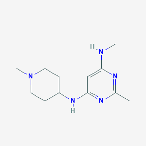 molecular formula C12H21N5 B1470611 N4,2-dimethyl-N6-(1-methylpiperidin-4-yl)pyrimidine-4,6-diamine CAS No. 1511650-30-8