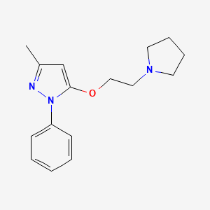 Pyrazole, 3-methyl-1-phenyl-5-(2-(1-pyrrolidinyl)ethoxy)-