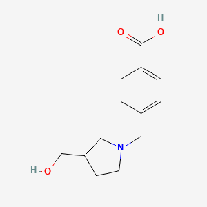 molecular formula C13H17NO3 B1470615 4-{[3-(Hydroxymethyl)pyrrolidin-1-yl]methyl}benzoic acid CAS No. 1507230-97-8