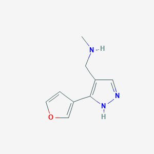 molecular formula C9H11N3O B1470618 1-(3-(呋喃-3-基)-1H-吡唑-4-基)-N-甲基甲胺 CAS No. 1503980-31-1