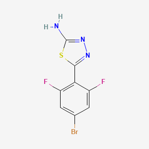 molecular formula C8H4BrF2N3S B1470624 5-(4-Bromo-2,6-difluorophenyl)-1,3,4-thiadiazol-2-amine CAS No. 1526200-39-4