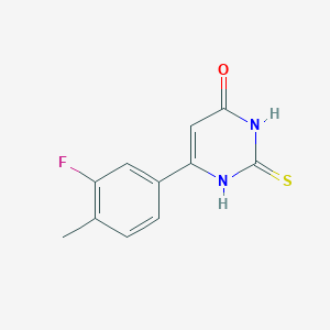 molecular formula C11H9FN2OS B1470626 6-(3-fluoro-4-methylphenyl)-2-thioxo-2,3-dihydropyrimidin-4(1H)-one CAS No. 1529265-75-5