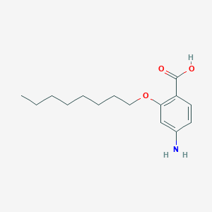 molecular formula C15H23NO3 B14706267 4-Amino-2-(octyloxy)benzoic acid CAS No. 13736-75-9