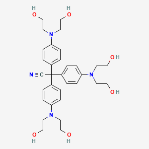 molecular formula C32H42N4O6 B14706273 Benzeneacetonitrile, 4-[bis(2-hydroxyethyl)amino]-alpha,alpha-bis[4-[bis(2-hydroxyethyl)amino]phenyl]- CAS No. 22254-88-2