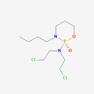 molecular formula C11H23Cl2N2O2P B14706289 Tetrahydro-2-(bis(2-chloroethyl)amino)-3-butyl-2H-1,3,2-oxazaphosphorine 2-oxide CAS No. 22089-20-9