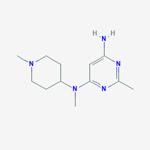 molecular formula C12H21N5 B1470629 N4,2-dimethyl-N4-(1-methylpiperidin-4-yl)pyrimidine-4,6-diamine CAS No. 1521678-63-6