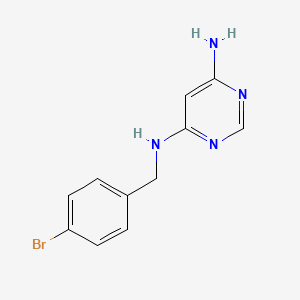 molecular formula C11H11BrN4 B1470630 N4-(4-bromobenzyl)pyrimidine-4,6-diamine CAS No. 1538055-74-1