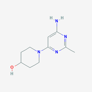 molecular formula C10H16N4O B1470631 1-(6-Amino-2-methylpyrimidin-4-yl)piperidin-4-ol CAS No. 1501558-21-9