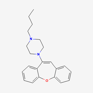 molecular formula C22H26N2O B14706321 Piperazine, 1-butyl-4-dibenz(b,f)oxepin-10-yl- CAS No. 22012-09-5