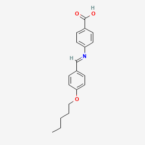 molecular formula C19H21NO3 B14706334 4-[(E)-{[4-(Pentyloxy)phenyl]methylidene}amino]benzoic acid CAS No. 14921-73-4