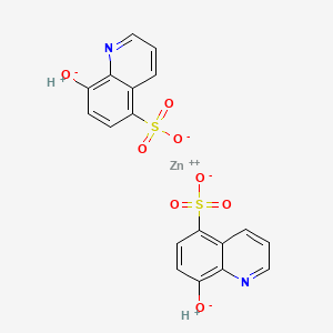 molecular formula C18H12N2O8S2Zn B14706347 Zinc(II), bis(5-sulfo-8-quinolinolato-N(sup 1),O(sup 8))- CAS No. 14494-69-0