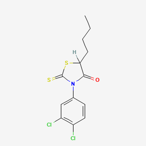 molecular formula C13H13Cl2NOS2 B14706355 5-Butyl-3-(3,4-dichlorophenyl)rhodanine CAS No. 23517-51-3