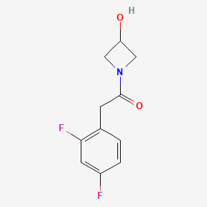 molecular formula C11H11F2NO2 B1470636 2-(2,4-二氟苯基)-1-(3-羟基氮杂环丁-1-基)乙烷-1-酮 CAS No. 1506716-73-9