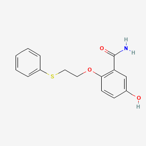 molecular formula C15H15NO3S B14706372 Benzamide, 5-hydroxy-2-(2-(phenylthio)ethoxy)- CAS No. 24570-08-9