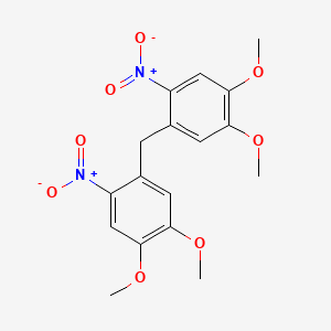 molecular formula C17H18N2O8 B14706386 1-[(4,5-Dimethoxy-2-nitrophenyl)methyl]-4,5-dimethoxy-2-nitrobenzene CAS No. 22943-98-2