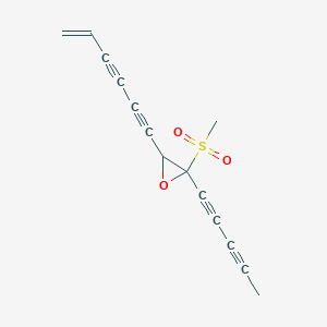 molecular formula C14H10O3S B14706397 3-(Hex-5-ene-1,3-diyn-1-yl)-2-(methanesulfonyl)-2-(penta-1,3-diyn-1-yl)oxirane CAS No. 14250-67-0