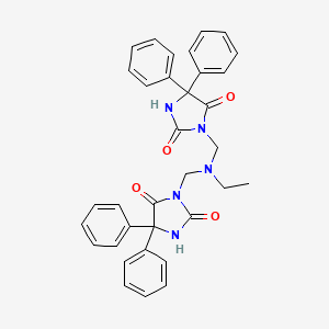 molecular formula C34H31N5O4 B14706422 Hydantoin, 3,3'-(ethyliminodimethylene)bis(5,5-diphenyl- CAS No. 21410-09-3