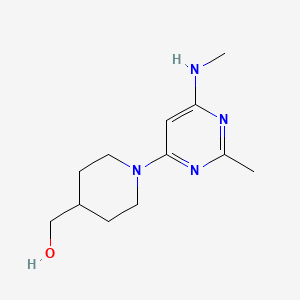 molecular formula C12H20N4O B1470653 (1-(2-Methyl-6-(methylamino)pyrimidin-4-yl)piperidin-4-yl)methanol CAS No. 1513694-31-9