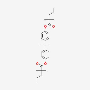 molecular formula C29H40O4 B14706557 Propane-2,2-diyldibenzene-4,1-diyl bis(2,2-dimethylpentanoate) CAS No. 24073-10-7