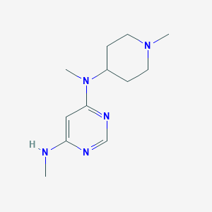 molecular formula C12H21N5 B1470657 N4,N6-dimethyl-N4-(1-methylpiperidin-4-yl)pyrimidine-4,6-diamine CAS No. 1499523-72-6