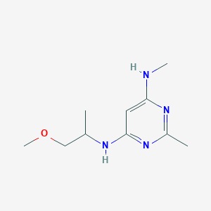 molecular formula C10H18N4O B1470670 N4-(1-methoxypropan-2-yl)-N6,2-dimethylpyrimidine-4,6-diamine CAS No. 1541735-52-7
