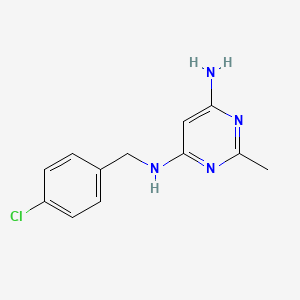 molecular formula C12H13ClN4 B1470681 N4-(4-chlorobenzyl)-2-methylpyrimidine-4,6-diamine CAS No. 1542835-58-4