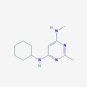 molecular formula C12H20N4 B1470682 N4-cyclohexyl-N6,2-dimethylpyrimidine-4,6-diamine CAS No. 1500020-05-2