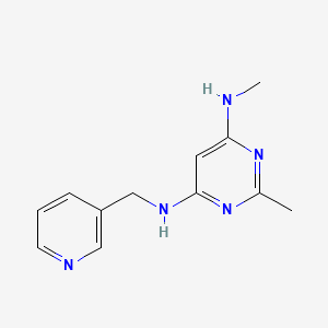 molecular formula C12H15N5 B1470688 N4,2-dimethyl-N6-(pyridin-3-ylmethyl)pyrimidine-4,6-diamine CAS No. 1499882-90-4