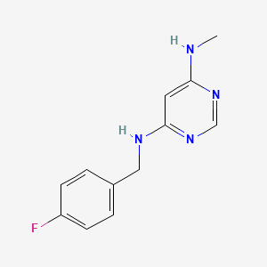 molecular formula C12H13FN4 B1470690 N4-(4-fluorobenzyl)-N6-methylpyrimidine-4,6-diamine CAS No. 1514674-05-5