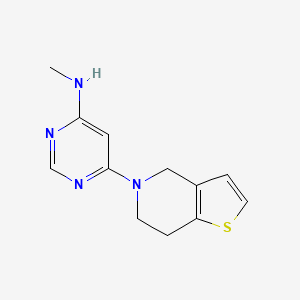 molecular formula C12H14N4S B1470691 6-(6,7-dihydrothieno[3,2-c]pyridin-5(4H)-yl)-N-methylpyrimidin-4-amine CAS No. 1525967-68-3