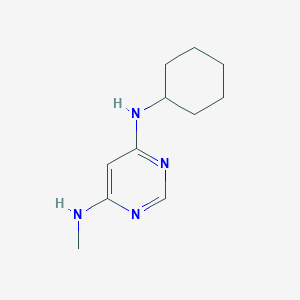 molecular formula C11H18N4 B1470692 N4-cyclohexyl-N6-methylpyrimidine-4,6-diamine CAS No. 1539826-88-4