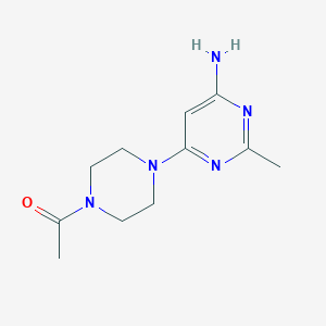 molecular formula C11H17N5O B1470693 1-(4-(6-Amino-2-methylpyrimidin-4-yl)piperazin-1-yl)ethan-1-one CAS No. 1510888-39-7