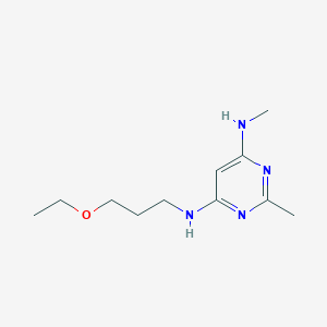 molecular formula C11H20N4O B1470696 N4-(3-ethoxypropyl)-N6,2-dimethylpyrimidine-4,6-diamine CAS No. 1543093-86-2
