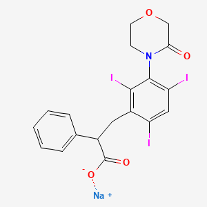 3-(3-(3-Oxomorpholino)-2,4,6-triiodophenyl)-2-phenylpropionic acid sodium salt