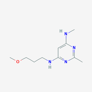 molecular formula C10H18N4O B1470706 N4-(3-methoxypropyl)-N6,2-dimethylpyrimidine-4,6-diamine CAS No. 1521252-84-5