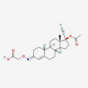 3-(o-Carboxymethyl)-17beta-acetoxy-17alpha-ethynyl-19-norandrost-4-en-3-one oxime