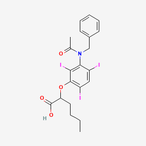 2-(3-(N-Benzylacetamido)-2,4,6-triiodophenoxy)hexanoic acid