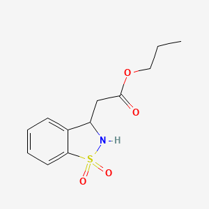 1,2-Benzisothiazole-3-acetic acid, 2,3-dihydro-, propyl ester, 1,1-dioxide