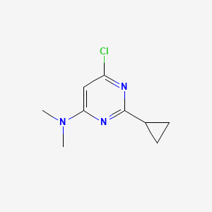 molecular formula C9H12ClN3 B1470712 6-chloro-2-cyclopropyl-N,N-dimethylpyrimidin-4-amine CAS No. 1510115-97-5